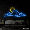 thumbnail image 2 of Craftnamesign Moon And Mountain Neon Sign, Bedroom Decor,Mountain Wall Art, 2 of 4