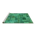 thumbnail image 2 of Ahgly Company Machine Washable Indoor Rectangle Patchwork Turquoise Blue Transitional Area Rugs, 5' x 7', 2 of 4