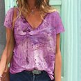 thumbnail image 1 of ICHUANYI Clearance Women V-neck Print T- Fashion Comfortable Female Blouses Tops(Pink, XL) ICHUANYI WER2023080911152, 1 of 6