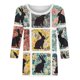 thumbnail image 4 of Tops de Cuello Redondo para las Mujeres Carnaval Impreso 3/4 Manga Blusa Casual Verano Suave, Blusas para las Mujeres Casual, 4 of 7