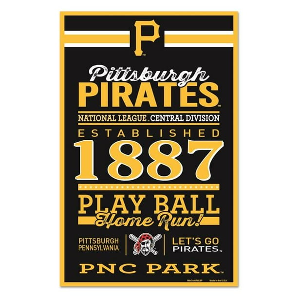 Pirates de Pittsburgh Signent 11 X 17 Bois Design Établi
