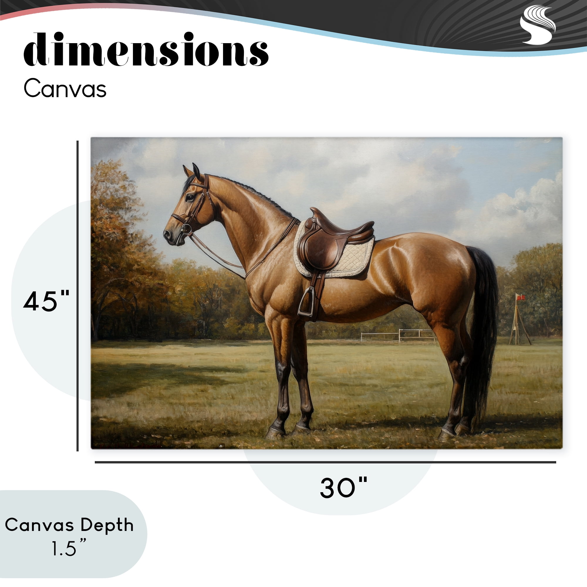 Stupell Industries Show Ready Horse with Saddle Canvas Wall Art, design by Petal Prints Design