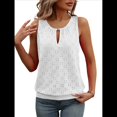 thumbnail image 3 of Blusas de Verano con Ojales para Mujer, Camisetas Sin Mangas con Cuello Redondo, Camisetas para Mujer L, 3 of 9