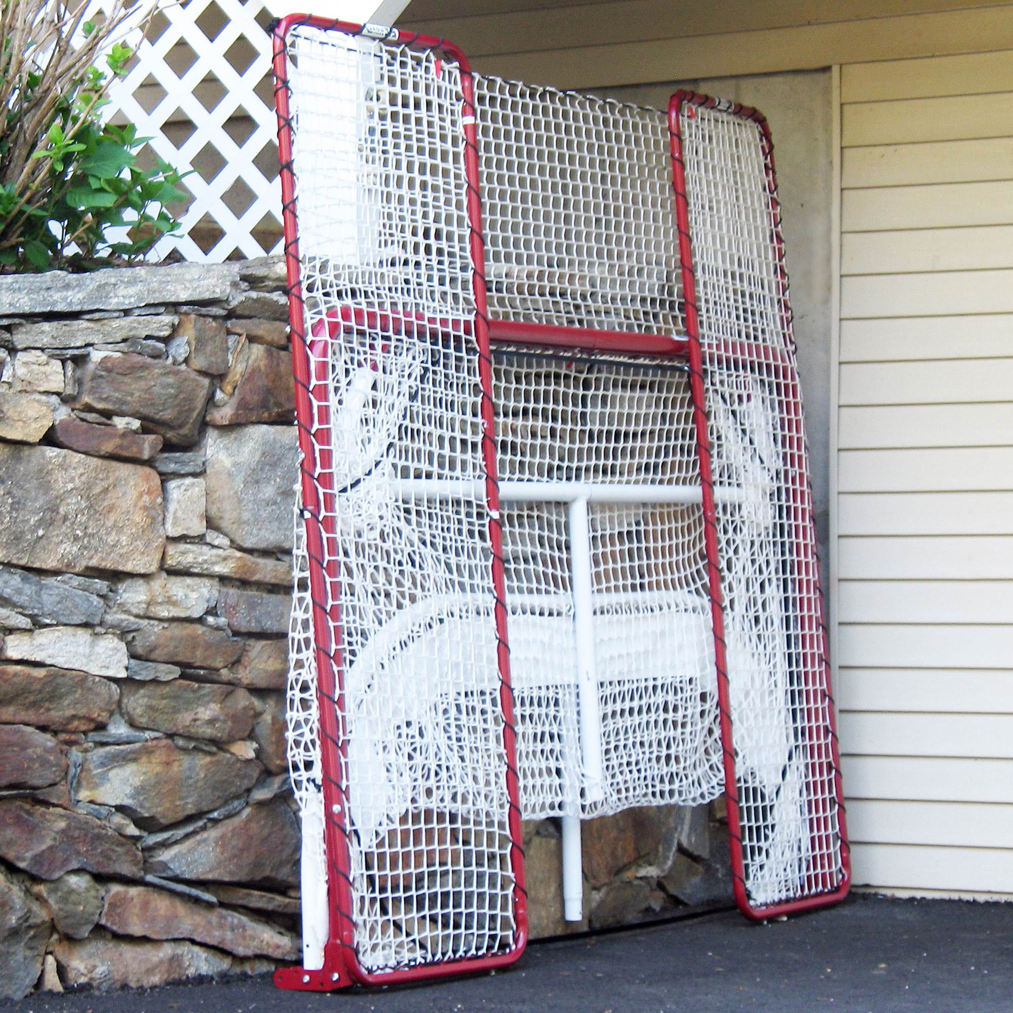 Portable Folding Regulation Size Hockey Training Goal Net with Backstop 