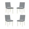 thumbnail image 2 of Upholstered Dining Chairs Set of 4, Linen Fabric Kitchen Dining Room Chairs with Wood Legs for Living Room, Bedroom, Grey, 2 of 11
