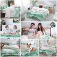 thumbnail image 5 of 3 Piece Green Coastal Beach Duvet Cover Set Full Size, Microfiber Comforter/Quilt Cover with Corner Ties and 2 Pillowcases, Modern Oil Painting Nautical All Season Soft Bedding with Zipper Closure, 5 of 8