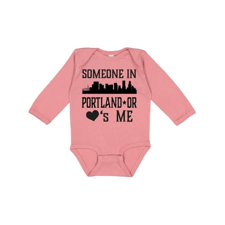 

Inktastic Portland Oregon Someone Loves Me Skyline Gift Baby Boy or Baby Girl Long Sleeve Bodysuit