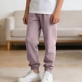 thumbnail image 6 of Boys Pink Jogger Pants Elastic Waistband Pull On Kids Casual Pants for School Play,Size 9-10T, 6 of 8