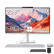 Lenovo A100 23.8" FHD All-in-One Desktop, Intel N100, 8GB DDR5 RAM, 1.25TB Storage (256GB SSD+1TB Docking Station Set), Keyboard & Mouse, 720p HD Camera, WiFi 6, Windows 11 Home, Grey