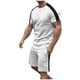 thumbnail image 1 of Mens Pantalones Casuales Cuello Redondo Impresión de Manga Corta Blusa Y Pantalones Cortos Traje, Pantalones de Traje para Hombres, 1 of 7