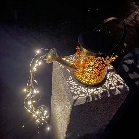 

DTOWER Solar Watering Can Light Hollow Out Meteor Shower Lights Waterproof Outdoor Garden Fairy Light Decor for Home Yard Lawn