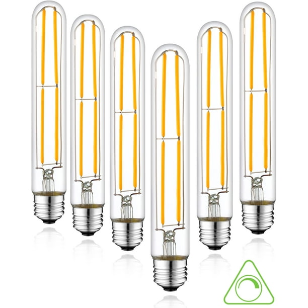 Wauw Eigenlijk ondersteuning T10 dimmable LED Tubular Bulb, Transparent Long Tube Edison lamp Retro  Bulb, 6W, 60W Equivalent, White 4000K, E26 Medium Base, Pendant Wall lamp,  6 Pack - Walmart.com
