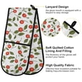 thumbnail image 4 of Dailycode Double Sided Oven Mitt with Loop Heat Resistant Kitchen Long Potholders 7" x 35" Cherry with Leaf, 4 of 6