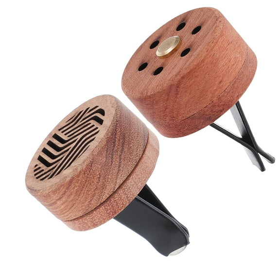 Wooden Car Vent Clip Diffuser for Essential Oils Light Brown Creative Pattern for Car Air Vents 2 Pieces