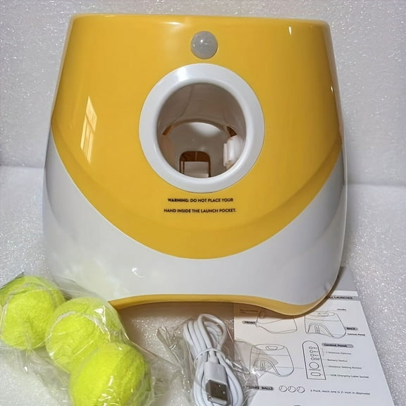 Outdoor Pet Automatic Tennis Ball Launcher - Dog Training Toys - Interactive Pet Toy for Fetch Training and Exercise