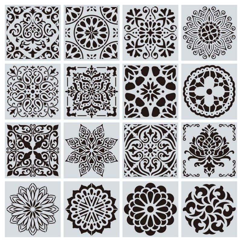 Wall Stencil Riddle 8.5/"x11/" Craft Airbrush Pattern Painting Paint 004 Geometric