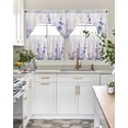 thumbnail image 5 of Lavender Kitchen Curtains Sets 36 Inch Length with Valance, Pastoral Pastel Purple Pink Wildflower Swag Valances and Tiers Curtain Set Drapes Swag Curtains for Living Room, Bathroom, Bedroom, Cafe, 5 of 6