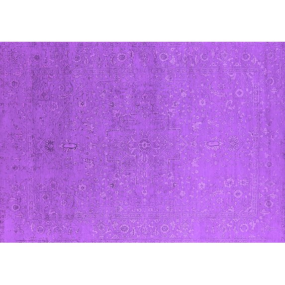 Ahgly Company Indoor Rectangle Oriental Purple Industrial Area Rugs, 4' x 6'