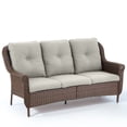 thumbnail image 4 of PARKWELL Outdoor Patio Sofa Furniture,Weather Resistant Wicker 3-Seat Couch with Deep Seat Anti-Slip Cushion,Beige, 4 of 10