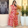 thumbnail image 2 of 2024 verano otoño manga corta elegante bohemio vestido largo mujer ropa casual fiesta trabajo noche oficina dama vestidos de línea a, 2 of 4