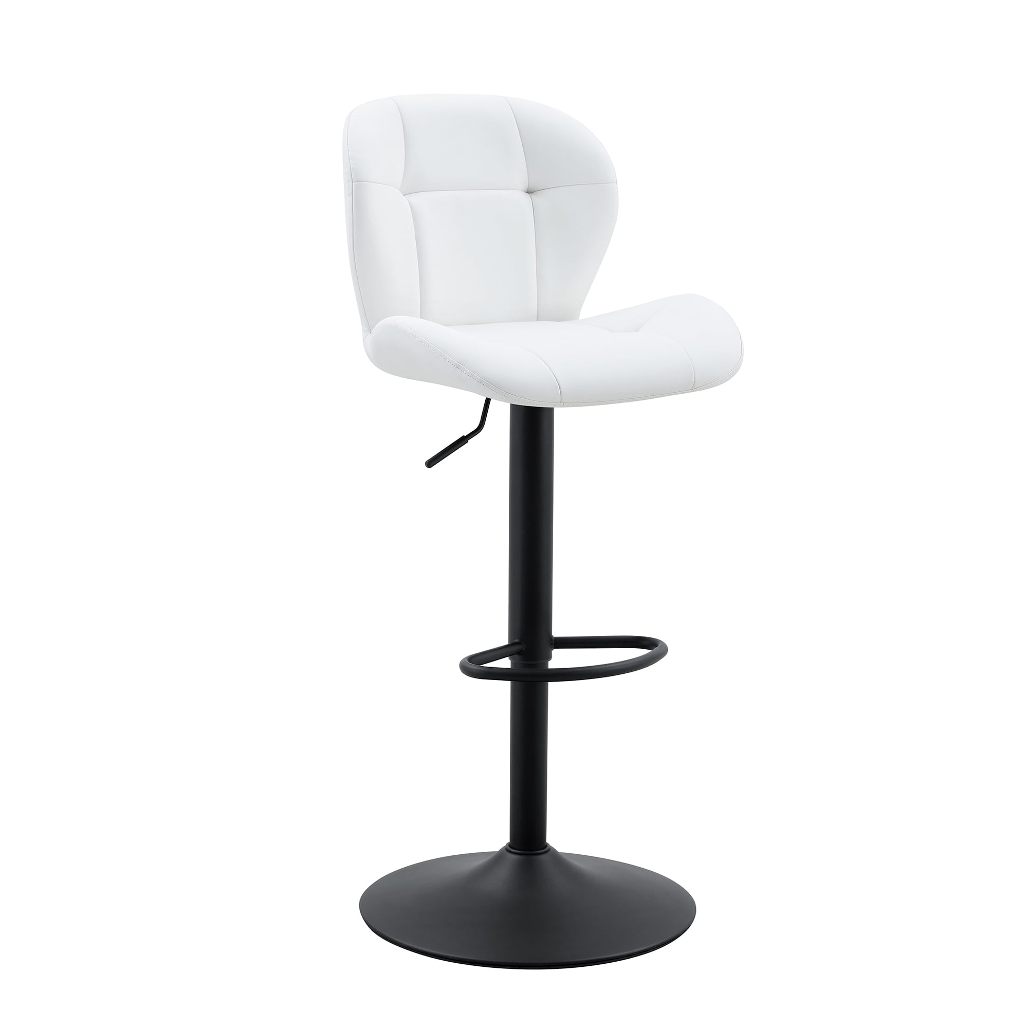 Alvantor Adjustable Bar Stools Set of 2 Modern Leather Swivel Bar Stools Counter Height Bar Chairs for Kitchen Island White