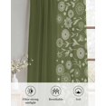 thumbnail image 6 of Japanese Sheer Curtains 84 Inch Length 2 Panels Set for Living Room/Bedroom, Green Rustic Retro Pastoral Floral Leaves Kitchen Curtains Grommet Semi-Sheer Curtains Drapes Window Treatments 52"x84"x2, 6 of 7