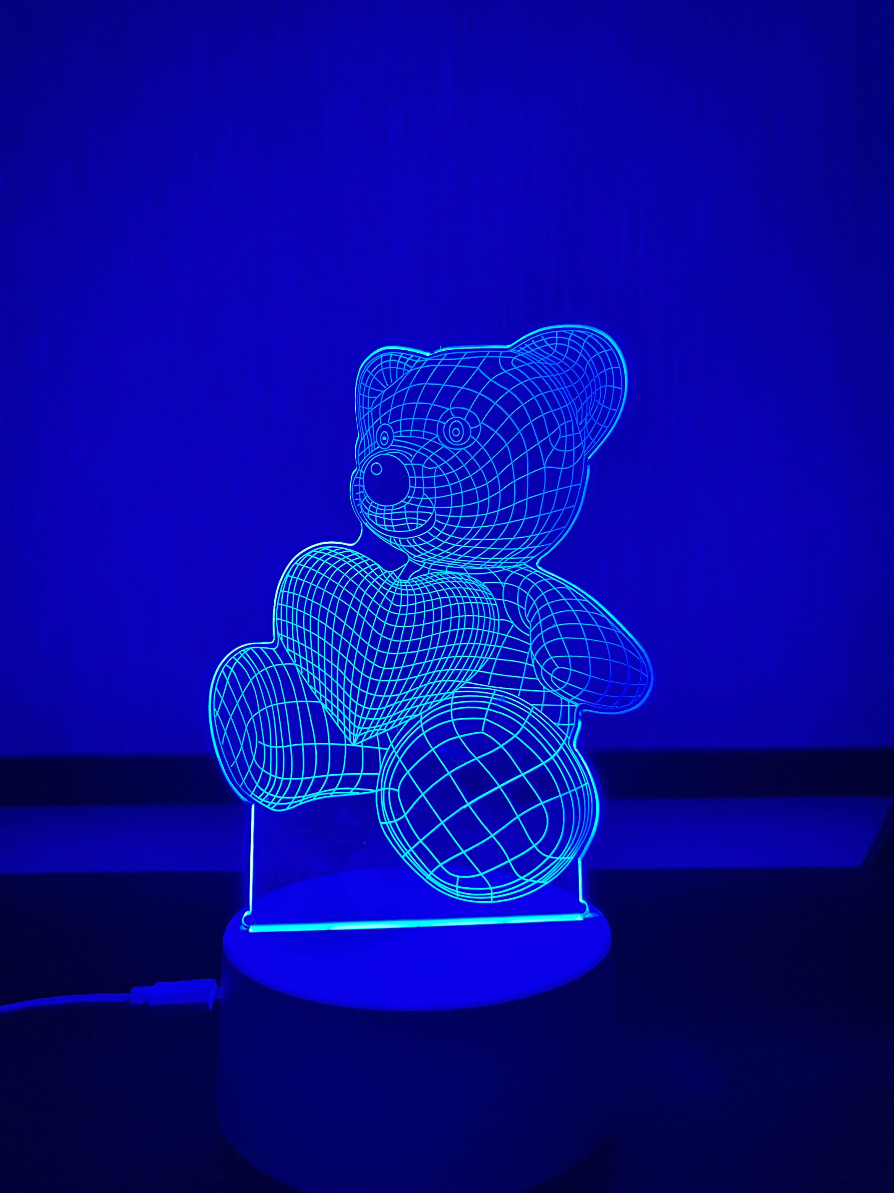 3D LED Teddy Bear Night Light Lamp