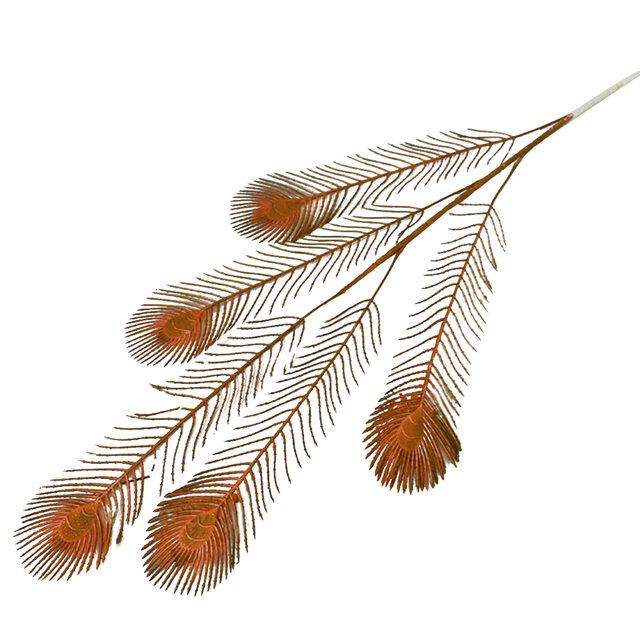 Coofit 2PCS Artificial Flower Lifelike Peacock Tail Fake Plant Fake Flower for Wedding