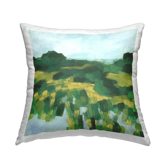 Stupell Industries Abstract Lush Greenery Decorative Printed Throw Pillow Design by June Erica Vess .