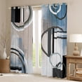 thumbnail image 2 of Erosebridal Ombre Geometric Blackout Curtains,Navy Blue Curtains for Living Room,Grunge Geometry Window Curtains & Drapes,Modern Circles Swirls Darkening Curtains Watercolor Bedroom Decor 42"X90", 2 of 5