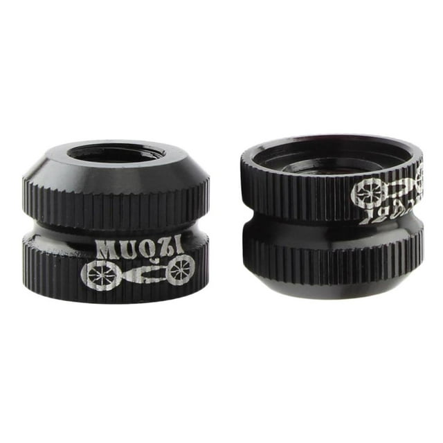 Paquete de 2 tuercas de válvula de tubo interior de bicicleta con O sellada, válvula Presta de neumático de vacío Negro Cola Tuerca de boca de la bicicleta de neumático de vacío de la bicicleta