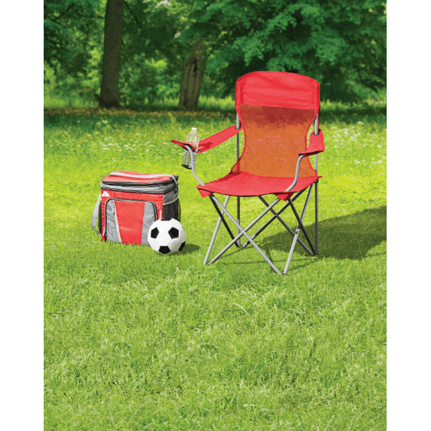Drive away Application Minimal Ozark Trail Basic Mesh Folding Camp Chair with Cup Holder for Outdoor, Red  - Walmart.com