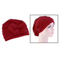 thumbnail image 4 of Guardoinrt Bonnet de Nuit en Coton Doux et Extensible pour la Perte de Cheveux Rouge Violacé 56-58cm 1Set, 4 of 6