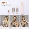 thumbnail image 3 of Rotating Hair Dryer Brush,3 in 1 Rotating Hot Air Brush with Detachable Brush(2" & 1.5"),3 Heats and 2 Speeds Rotating Hair Dryer Spinning for Curl,Straight, 3 of 8