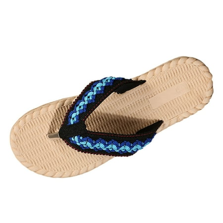 

LUOGENLI Female Summer Orthopedic Sandals for Women Dressy Size 5.5 Women s Casual Clip Toe Sandals Fashionable and Lightweight Flat Bottomed Slippers Summer Sandals For Women 2024 Trendy Blue