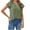 Army Green, variant on Women 2025 Summer V Neck Blouse Ruffle Short Sleeve Swiss Dot Flowy Shirts Dressy Casual Wrk Business Shirts Tops