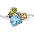 thumbnail image 4 of Sterling Silver Ss Rh Lt.Swiss Blue Topaz/ White Topaz And Peridot Citrine Ringsize 8 (Width 1.74) - Jbsp, 4 of 5