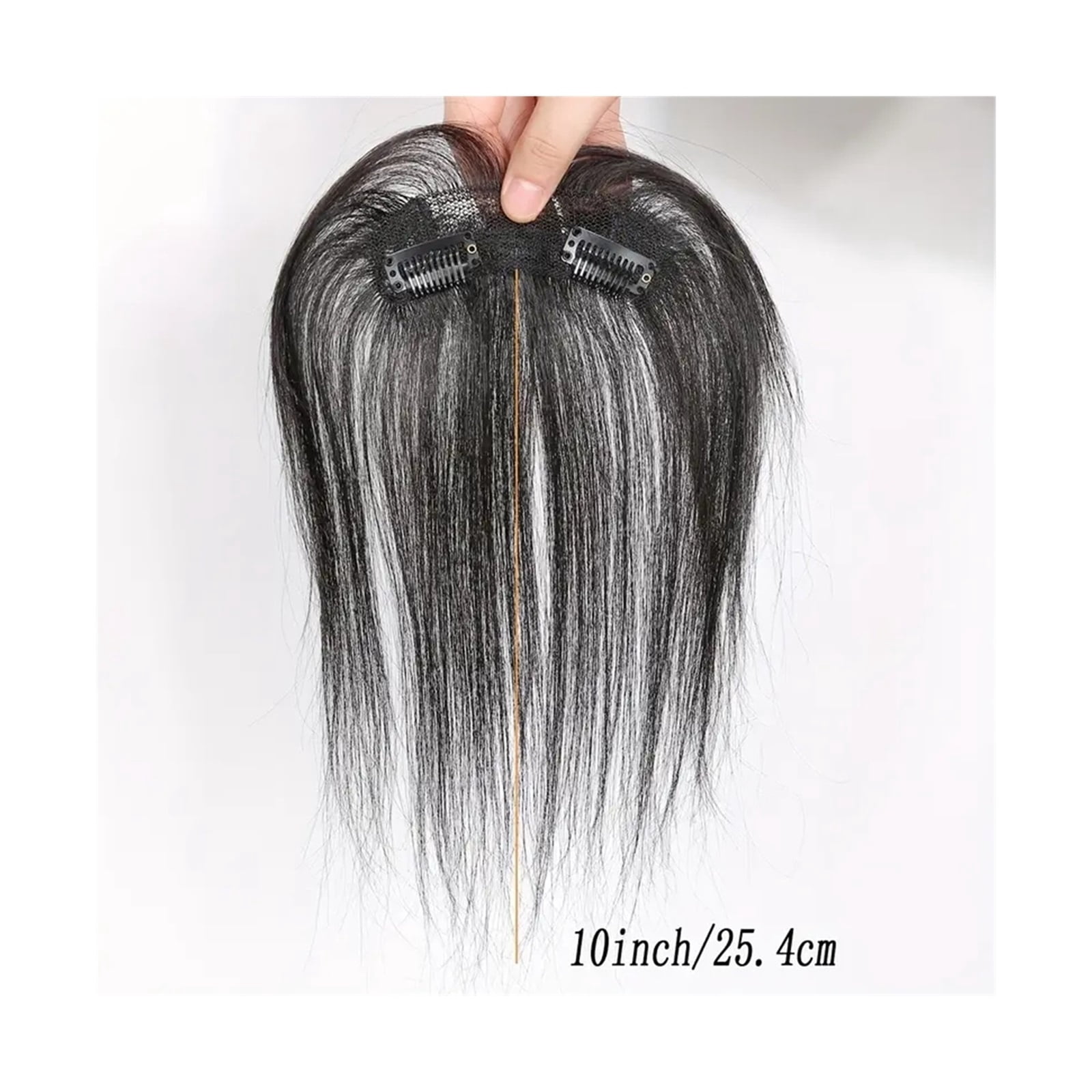 Natural Human Hair Clip-In Bangs,Hairline Replacement Lanugo Bangs Hand Woven Hair Bangs with Sideburns Clip in Hair Extensions
