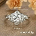thumbnail image 2 of K-KED 925 Sterling Silver Set Rings Womens Simulation Diamond Wedding Engagement Ring-6, 2 of 6