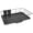 Gray, variant on Metal, Plasic 3 Piece Dish Drainer Rack Set with Drying Board and Utensil Holder, 17" x 12" x 5", Beige