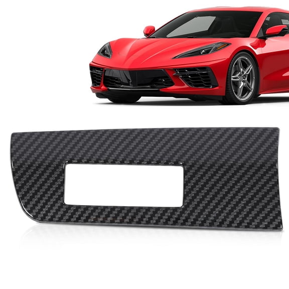 PIT66 Carbon Fiber Look Heads Up Display Panel Cover Trim Fit for 2020-2023 Chevy Corvette C8