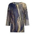 thumbnail image 4 of Giftesty Three Quarter Sleeve Womens Tops Women's Fashion Printed T-Shirt 3/4 Sleeves Blouse Round Neck Casual Tops, 4 of 5