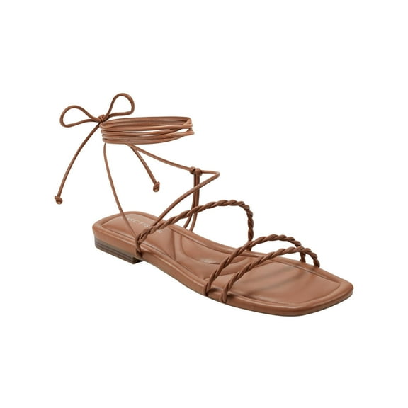 Marc Fisher Womens Lakita Faux Leather Square Toe Gladiator Sandals