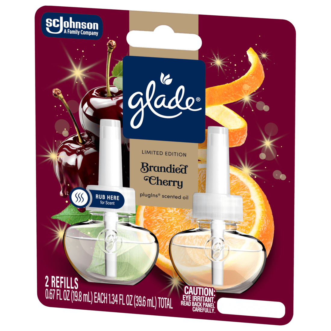 Glade PlugIns Scented Oil Refill 2 Count, Brandied Cherry