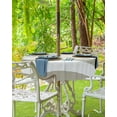 thumbnail image 5 of Outdoor Tablecloth Classical Stripe Round Patio Tablecloths 60 Inch, Waterproof Outside Table Cloths with Umbrella Hole and Zipper, Beige Summer Table Cover for Outdoor Tables, Picnic,, 5 of 6