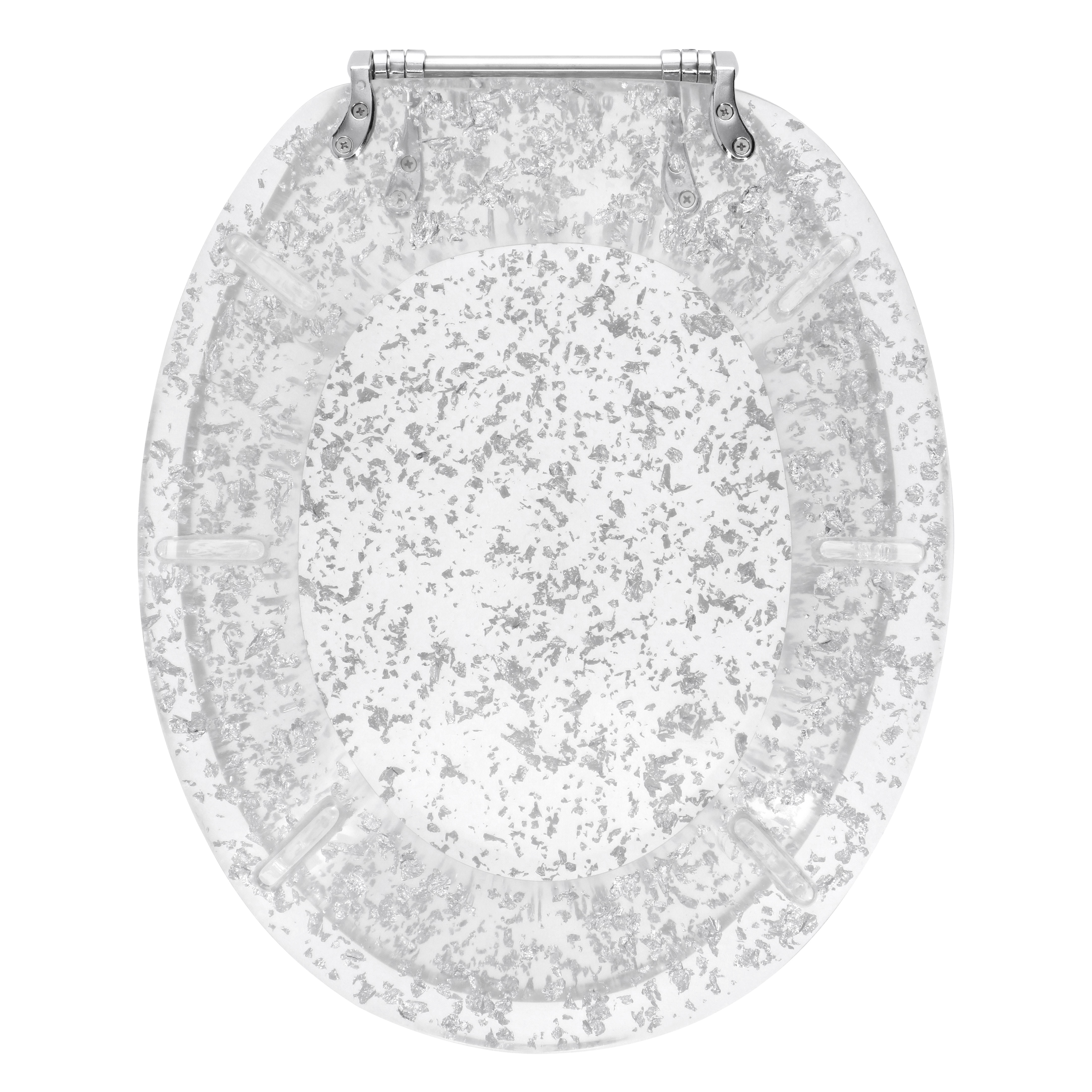 Ginsey Elongated Decorative Toilet Seat with Chrome Hinges photo 6