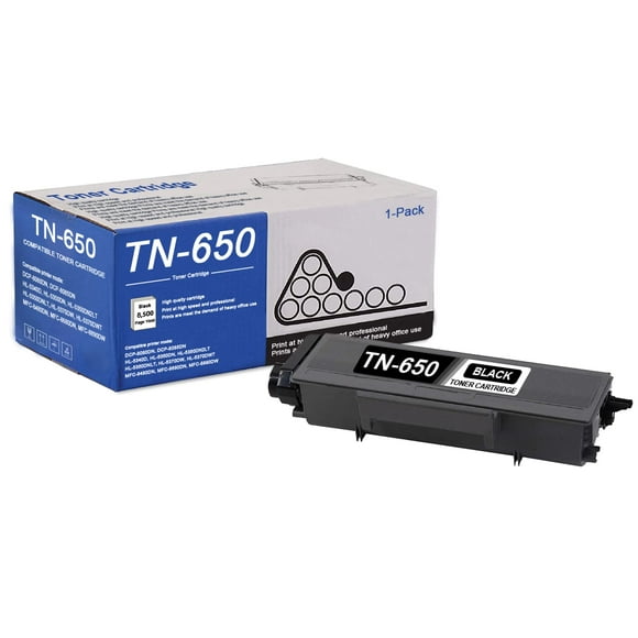 TN650 TN 650 TN620 High Yield Toner Cartridge Black Compatible - HIYO 1 Pack TN-650 Toner Cartridge Replacement for Brother TN650 for HL-5240 5380DN MFC-8860DN 8880DN 889