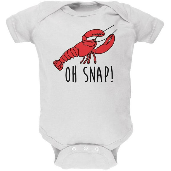 Lobster Crustacean Oh Snap Soft Baby One Piece White 3-6 M