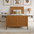 thumbnail image 2 of Portland Twin Wood Foundation Bed Frame with Matching Footboard Light Toffee, 2 of 10