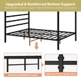 thumbnail image 5 of SuperDeal Full Size Canopy Bed Frame Metal Slats 800lbs Mattress Foundation W/Headboard & Under Bed Storage, No Box Spring Needed, Black, 5 of 10